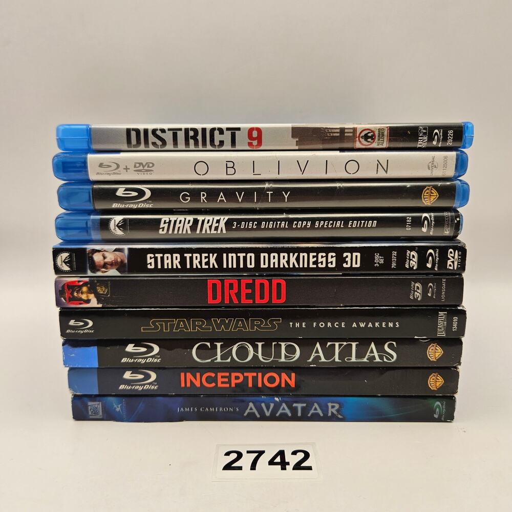 SCI-FI BLU-RAY LOT 10 STAR WARS AVATAR INCEPTION GRAVITY STAR TREK & MORE